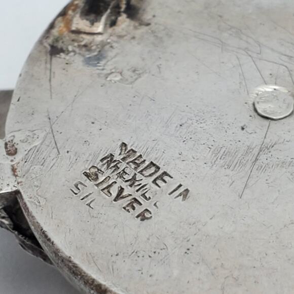 Taxco Mexican Silver Dodo Brooch Green Stone Tropical Bird Pin Vintage 30s 40s - Picture 5 of 7